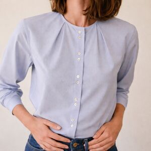 NWT E.M Reitz Lunch at Quo Vadim blue/white, Small $630 D15